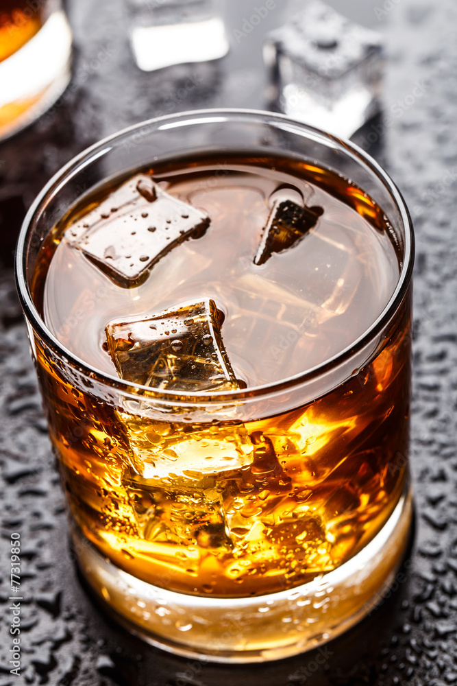 Glass with alcoholic drink