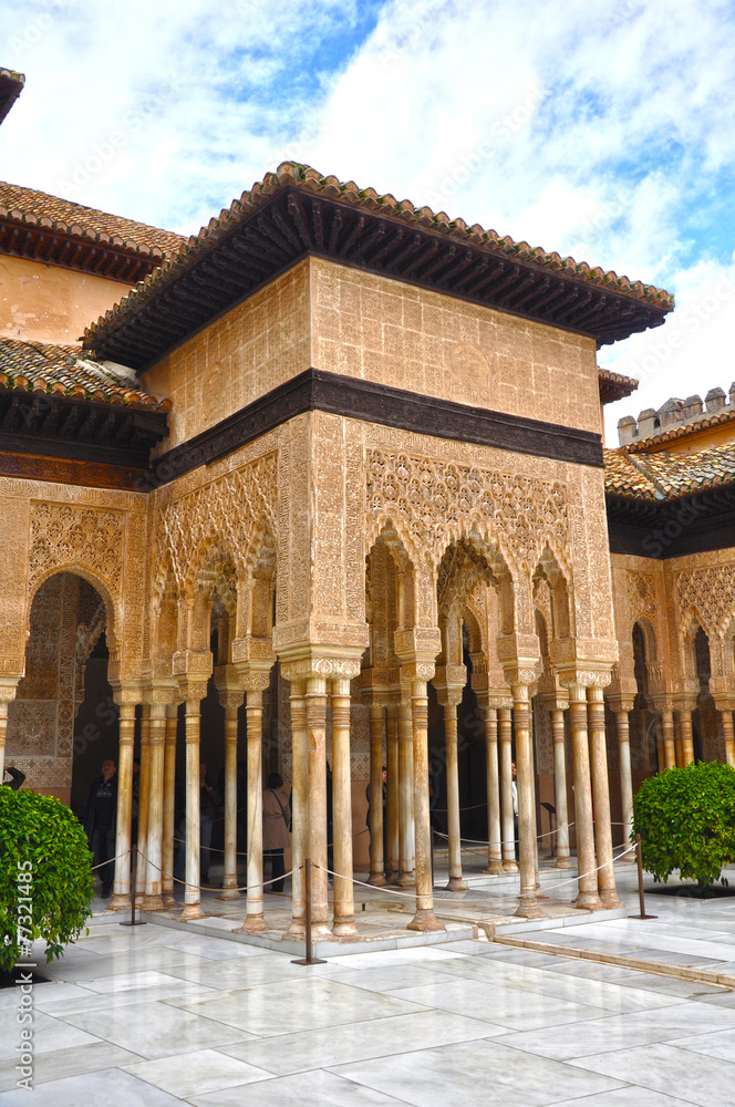 Moorish Alhambra Palace in Granada, Spain, tourism