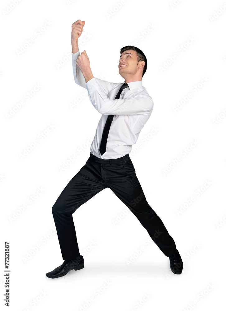 Business man drag something Business man drag something