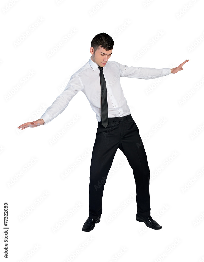 Business man surf position Business man surf position