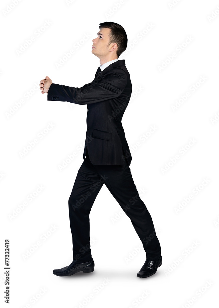 Business man embrace something Business man embrace something