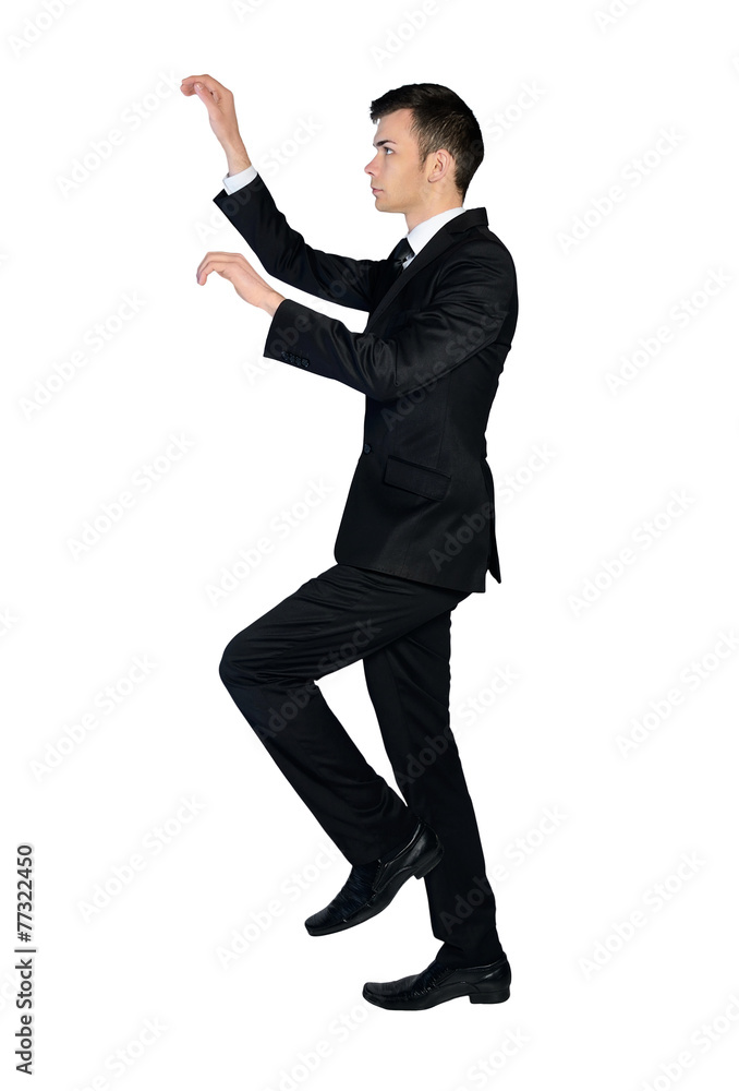 Business man climb something Business man climb something