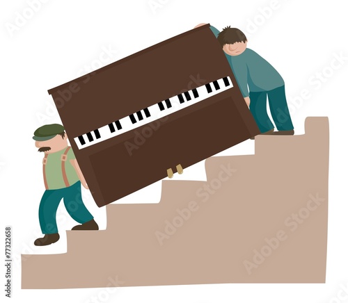 moving a piano downstairs
