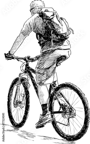 tourist riding a bicycle