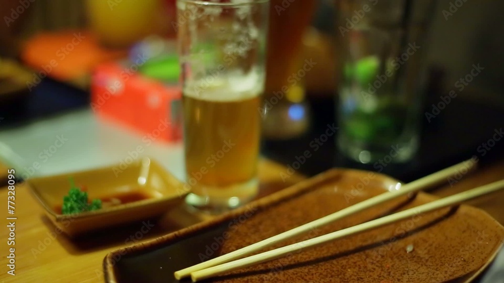 A table at sushi bar A table at sushi bar