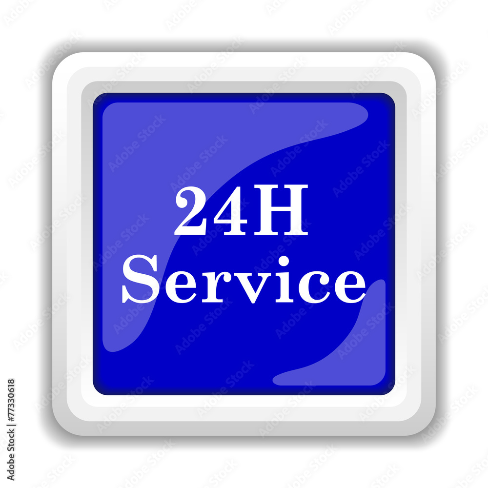 24H Service icon. Internet button on white background.. 24H Service icon. Internet button on white background..