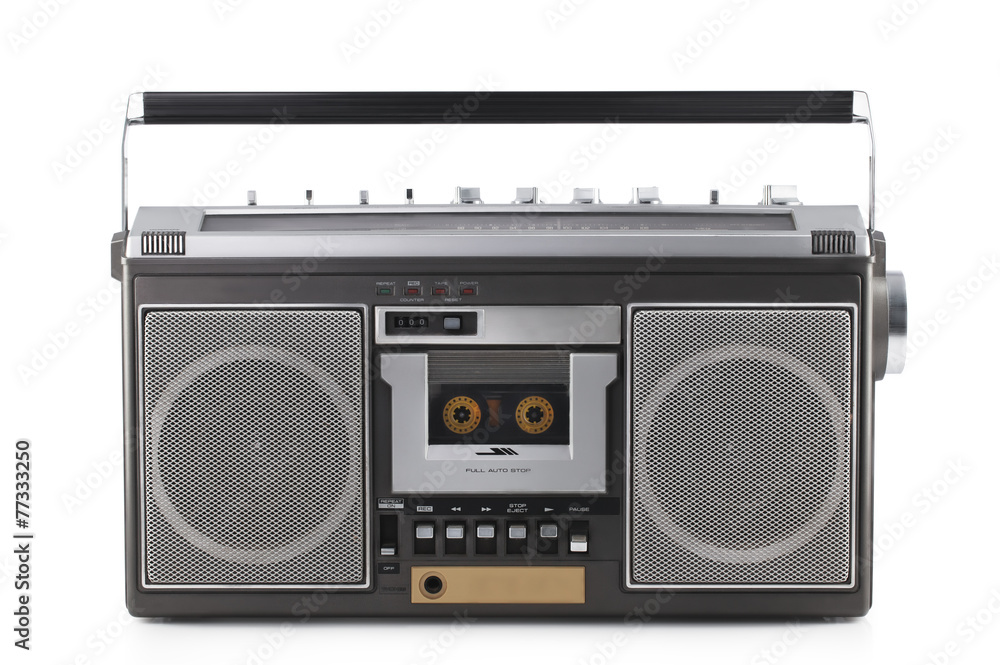 Retro ghetto blaster isolated on white with clipping path Retro ghetto blaster isolated on white with clipping path