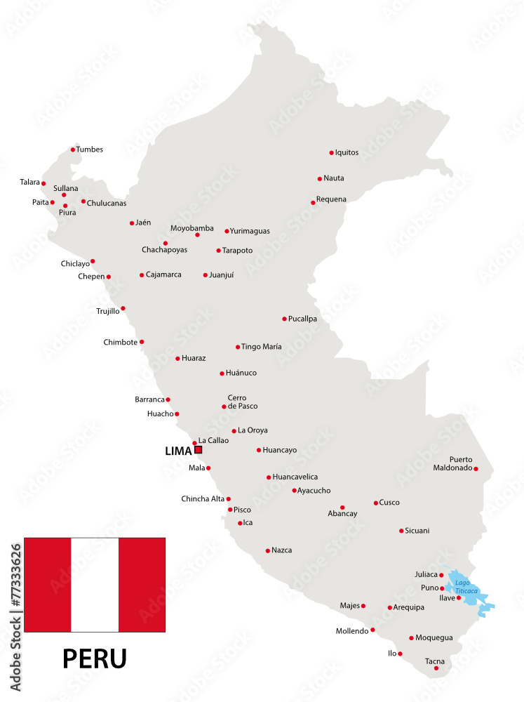 peru map with flag