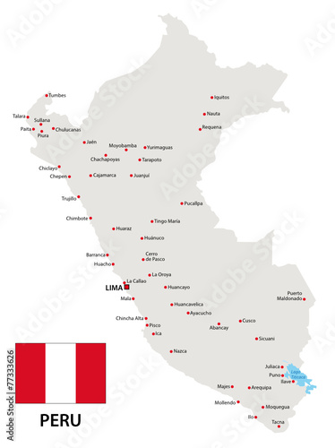 peru map with flag