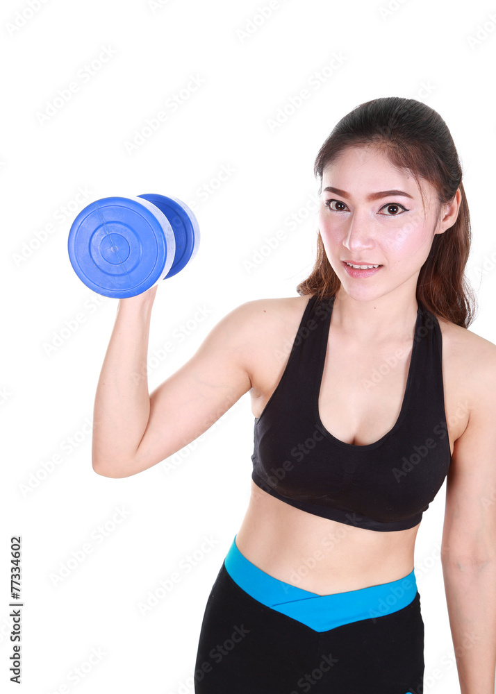 Fitness woman with dumbbell Fitness woman with dumbbell
