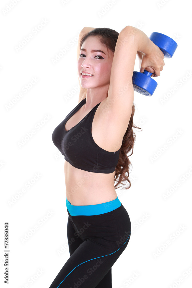 Fitness woman with dumbbell Fitness woman with dumbbell