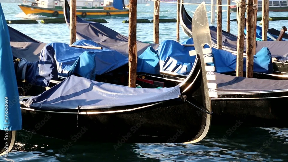 gondola in venice italy near st mark square at high tide gondola in venice italy near st mark square at high tide