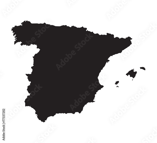 black map of Spain