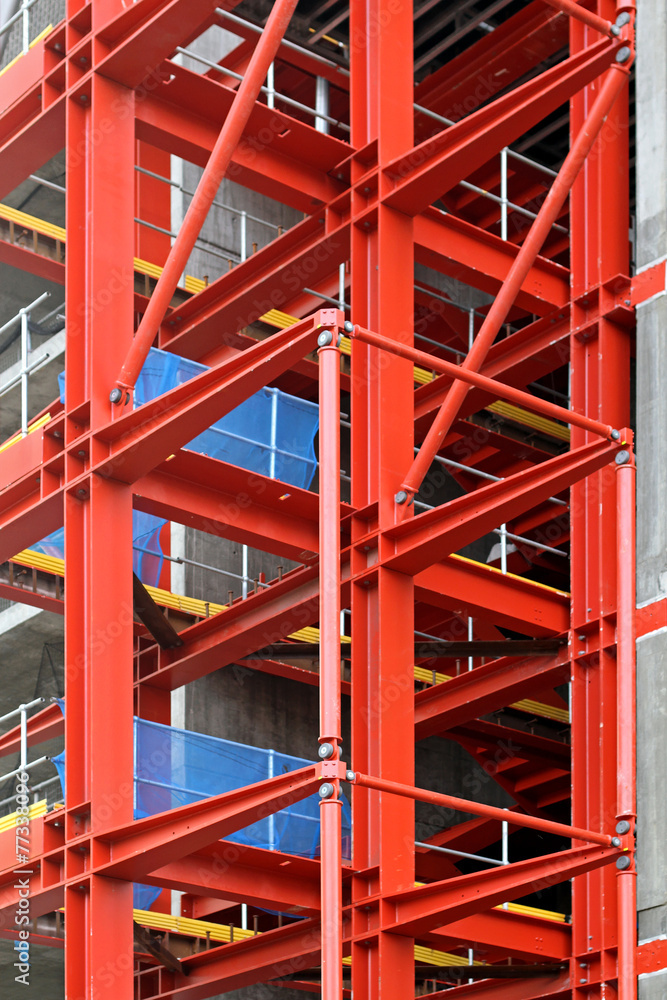 Red construction frame