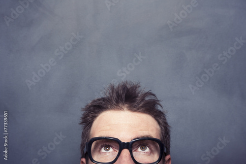 Businessman front of the blackboard