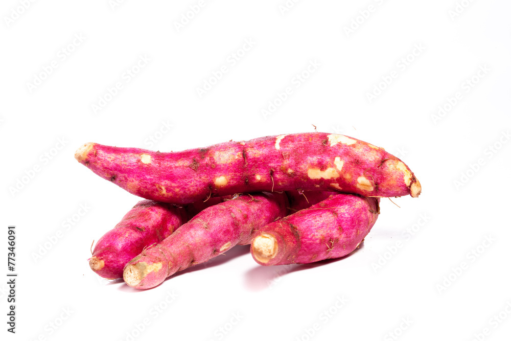 sweet potato on the white background