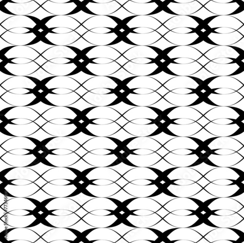 Black and white seamless pattern twist line style.