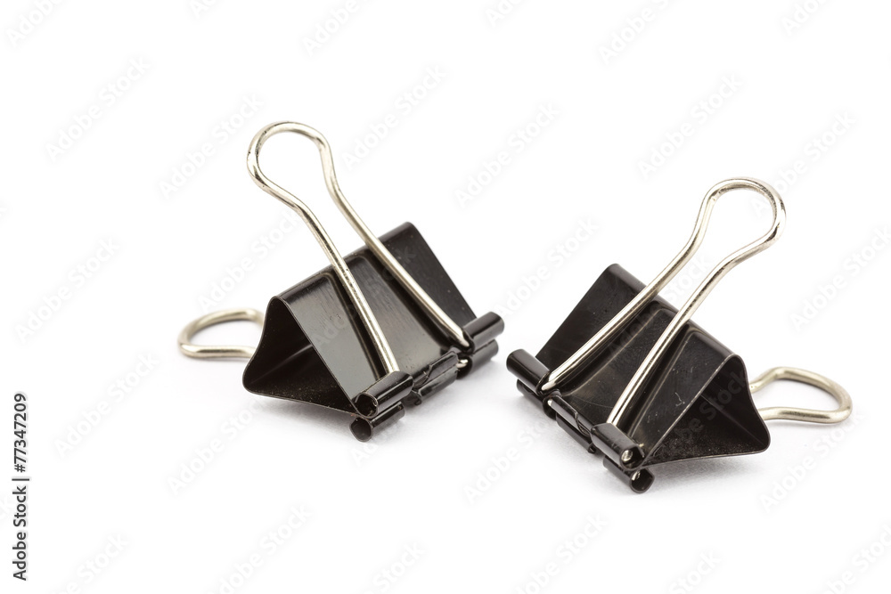 Black Paper clip isolated on white background Black Paper clip isolated on white background