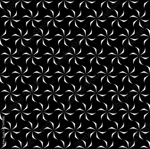 Black and white geometric seamless pattern, abstract background.