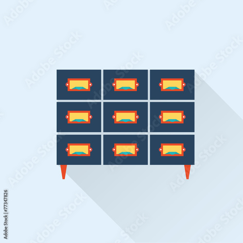 vector flat library card catalogue icon