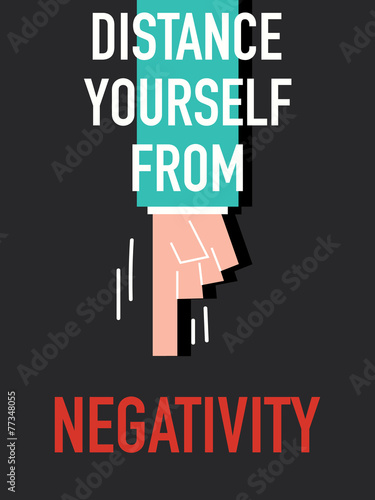 Words DISTANCE YOURSELF FROM NEGATIVITY