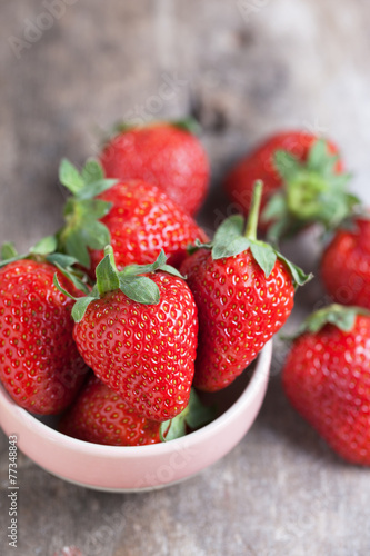 fresh strawberry in small bowl