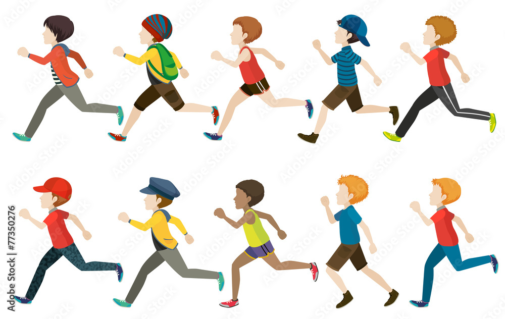 A group of kids running