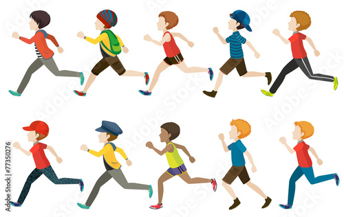 A group of kids running