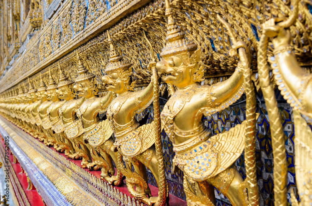 Golden Garuda in Wat Prakaew, Bangkok, Thailand