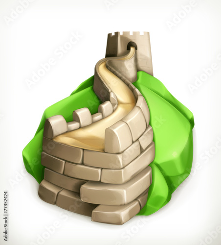 Great Wall of China, vector icon