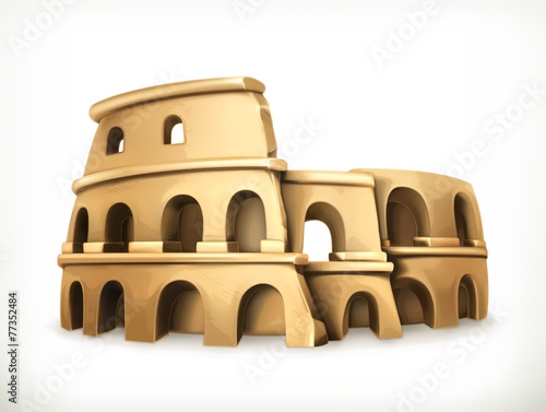Fényképezés Colosseum, vector icon