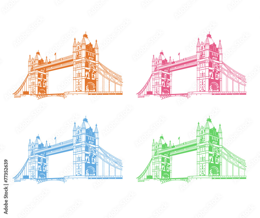 Obraz premium Vector tower bridge. London illustration