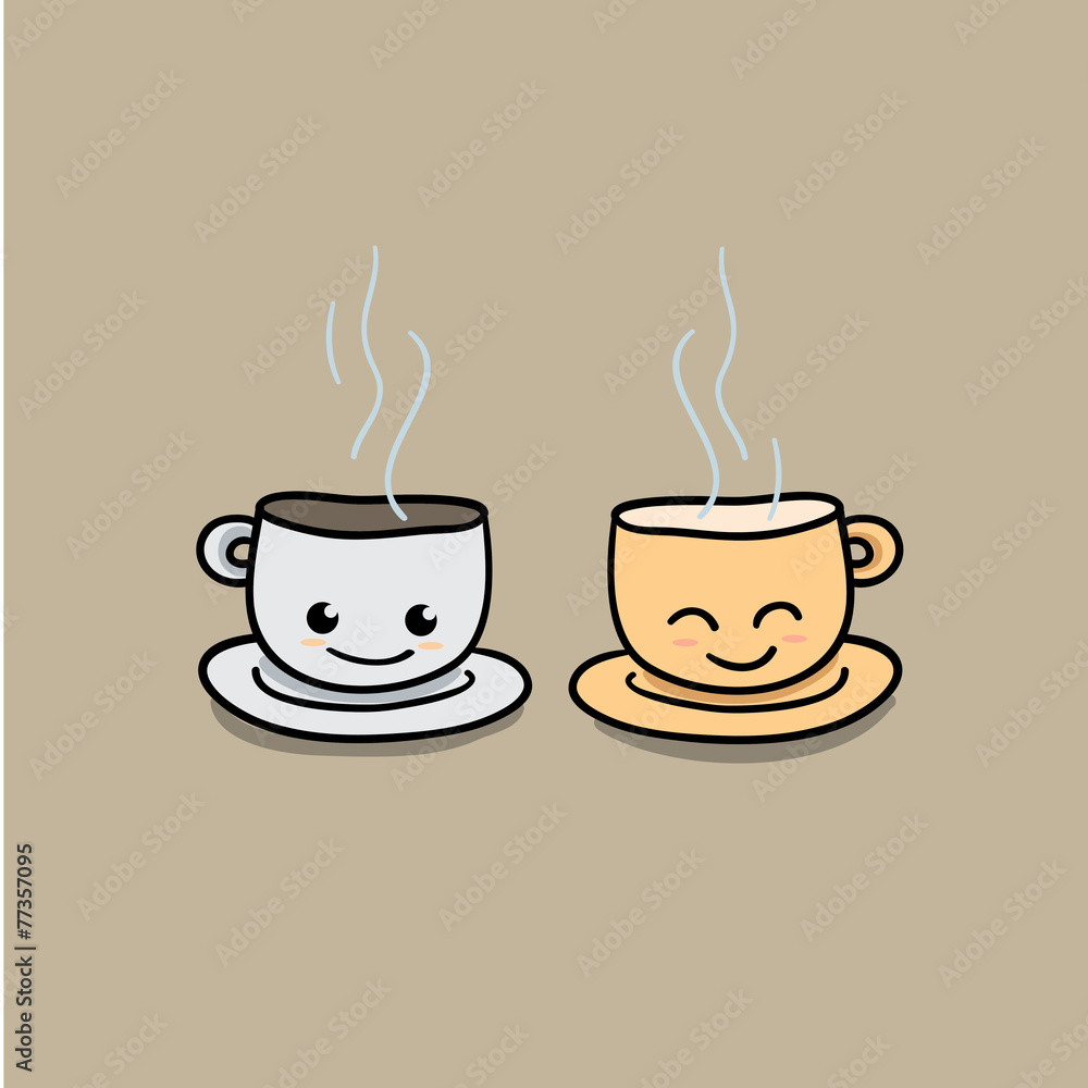 Obraz premium coffee cup cartoon illustration