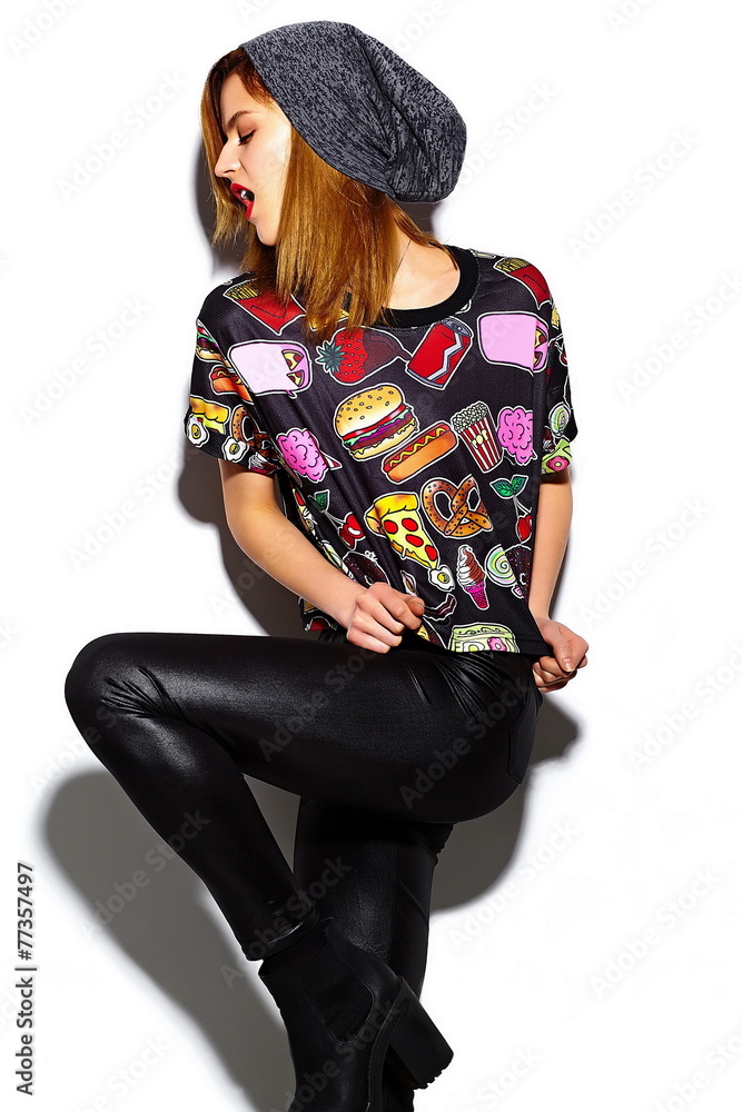 Fashion stylish girl model in casual cloth Fashion stylish girl model in casual cloth
