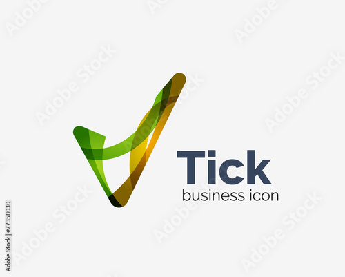 Modern tick abstract wave logo design