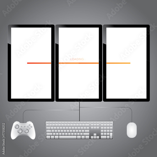 vector illustration of a modern laptop with blank screen