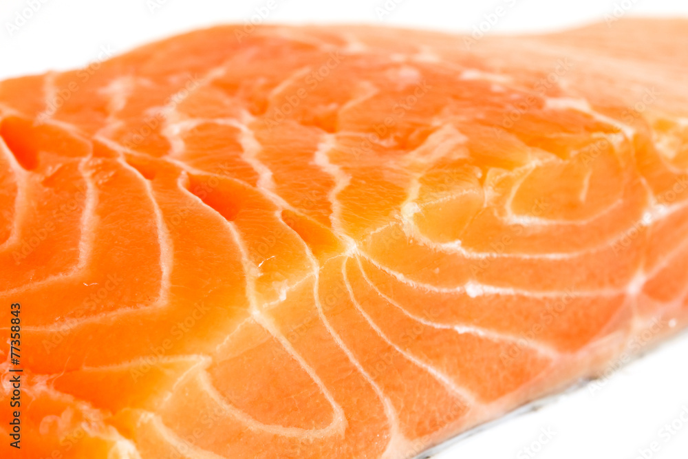 Detail of raw salmon, with selective focus.