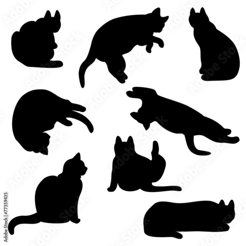 猫のシルエット　セット