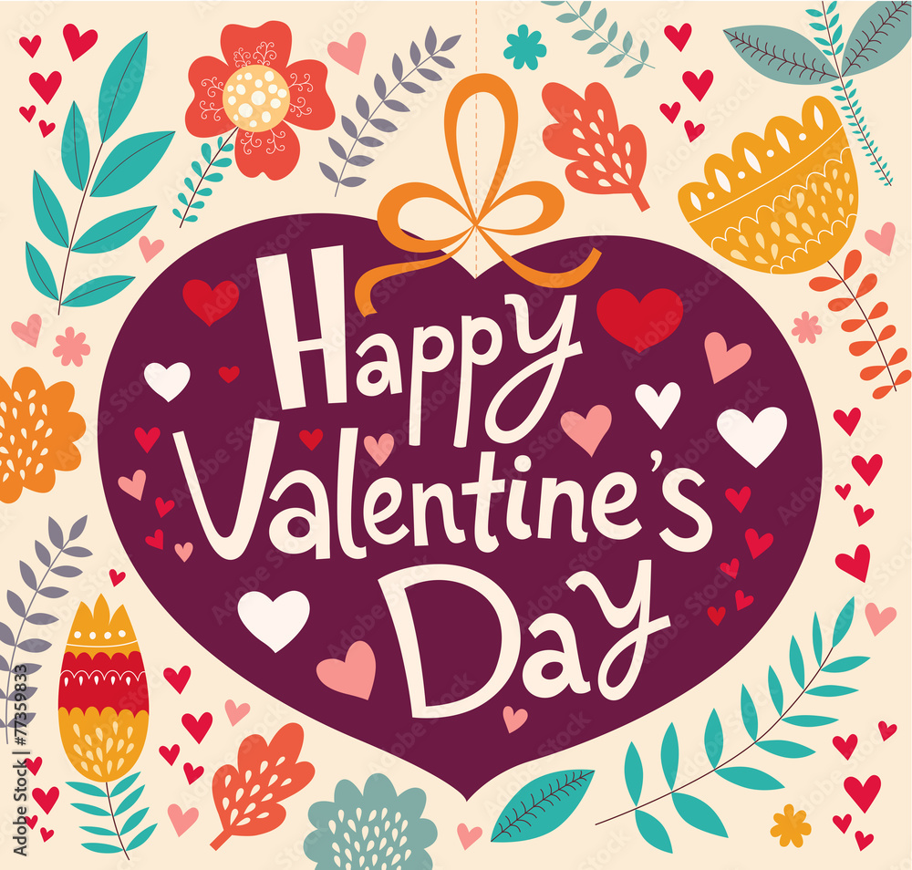 Holiday greeting card. Happy Valentine's Day Holiday greeting card. Happy Valentine's Day
