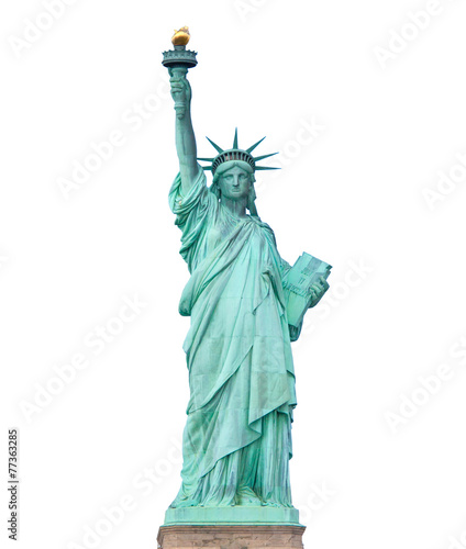 Statue of Liberty isolated on white background