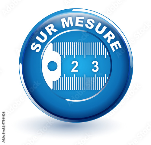 sur mesure sur bouton bleu