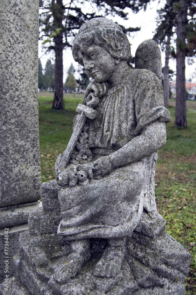 Obraz premium Angel on a cemetery