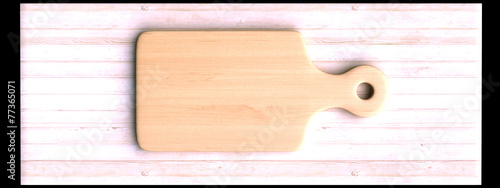Kitchen table with wooden cutting board