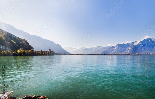 Panoramic view of Geneva lake , Switzerland