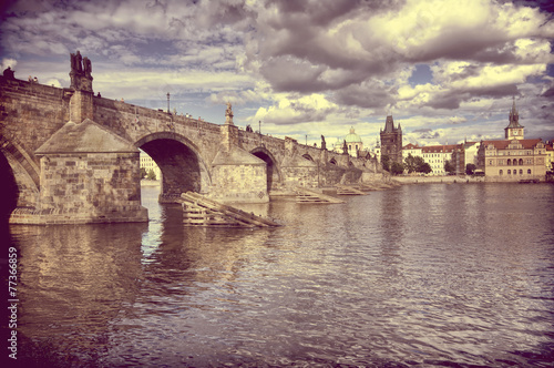 Vintage view of Prague