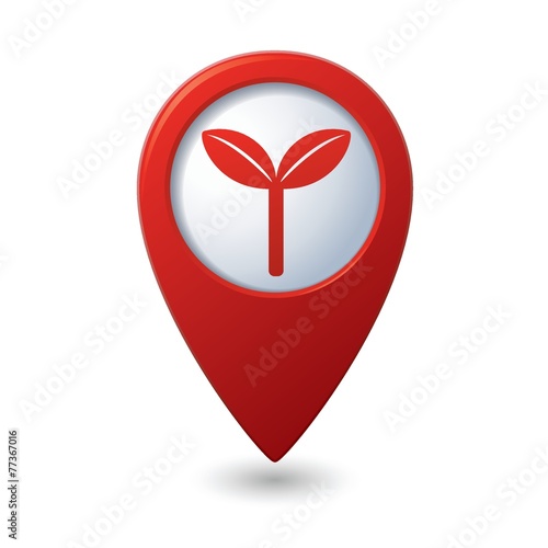 Map pointer with Eco icon, ecological sign. Vector illustration