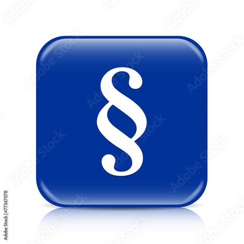 Dark blue paragraph button icon with reflection
