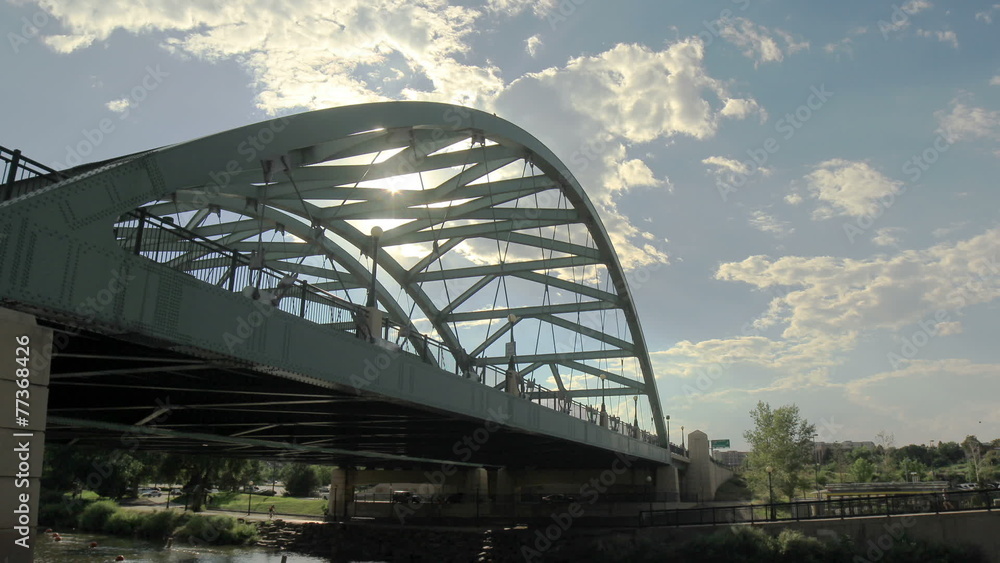Bridge in Denver Colorado with sun poking through Bridge in Denver Colorado with sun poking through
