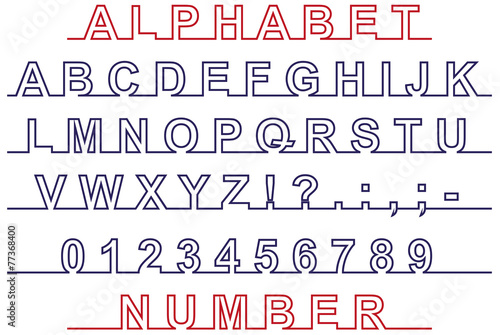 font and number on line