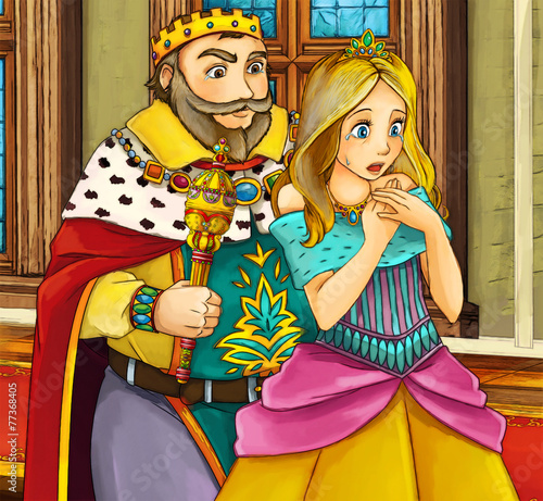 Fairy tale scene - king and queen - illustration